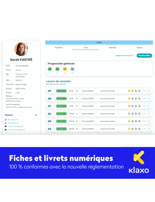 Klaxo - Fiches de suivi et livret d'apprentissage dématérialisés Klaxo - 2 